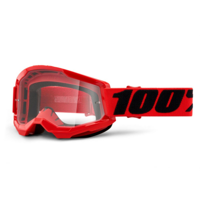 100% Strata 2 Goggle Red / Clear Lens
