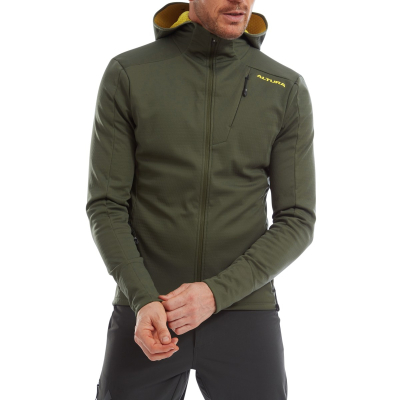 ALTURA CAVE MENS SOFTSHELL CYCLING HOODIE 2022 OLIVE