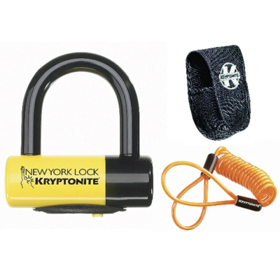 New York Liberty Disc Lock  with reminder cable  Sold Secure Gold