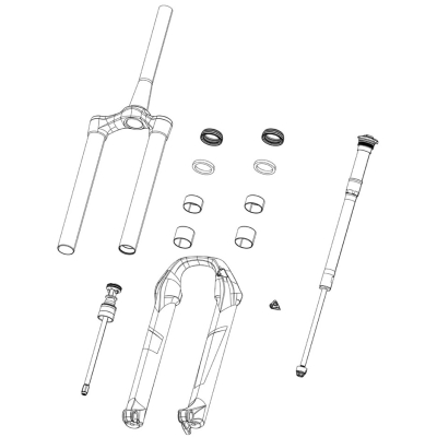 ROCKSHOX SPARE  FRONT SUSPENSION CHASSIS UPPER CSU PIKE SOLO AIR 275 42 OFF SET ALUMINIUM TAPER DIFFUSION  NO GRADIENTS