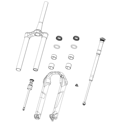 ROCKSHOX SPARE  FRONT SUSPENSION INTERNALS LEFT AIR SHAFT REBASIDBRS1 110MM TRAVEL CAN BE USED TO CHANGE TRAVEL TO 110MM ON RS1SIDB REBA 26 SOLO AIR NOT COMPATIBLE WITH DUAL AIR  110MM