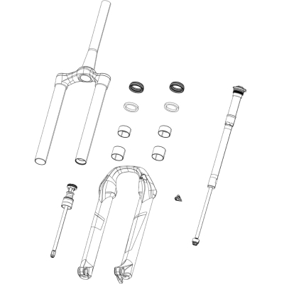 ROCKSHOX SPARE  FRONT SUSPENSION INTERNALS LEFT SPRING PIKE 27529 DUAL POSITION AIR INCLUDES TOP CAP DUAL POSITION AIR SPRING AND SHAFT BOLT  PIKE B1 2018  160MM
