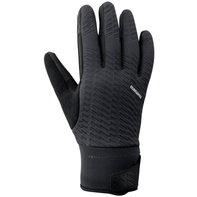 Unisex Windbreak Thermal Reflective Gloves, Black, Size L