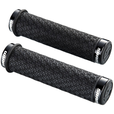 DH SILICONE LOCKING GRIPS BLACK WITH DOUBLE CLAMPS  END PLUGS