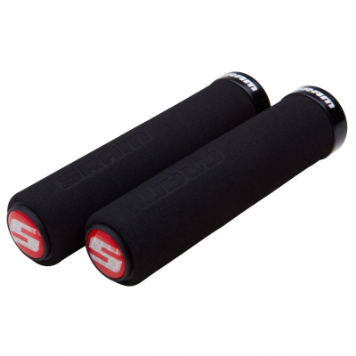 LOCKING GRIPS FOAM 129MM BLACK WITH SINGLE BLACK CLAMP AND END PLUGS