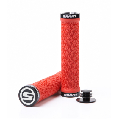 LOCKING GRIPS W 2 CLAMPS  END PLUGS RED