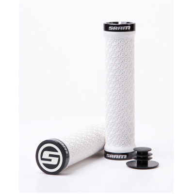 LOCKING GRIPS W 2 CLAMPS  END PLUGS WHITE
