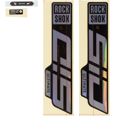 ROCKSHOX FORK DECAL KIT  SID ULTIMATE 2729 2021 GLOSS RAINBOW FOILHIGH GLOSS BLACK