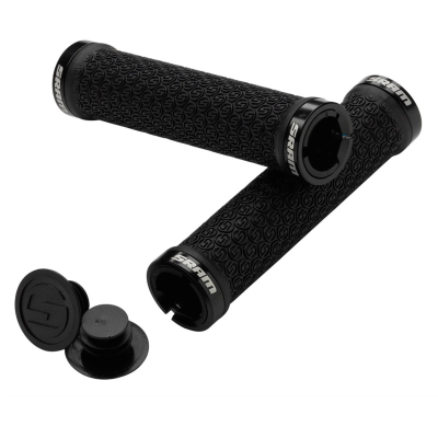 LOCKING GRIPS W 2 CLAMPS  END PLUGS BLACK