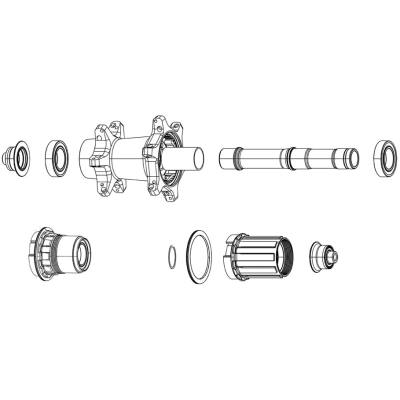 SPARE  WHEEL AXLE REAR COGNITION NSW WITH BEARINGS