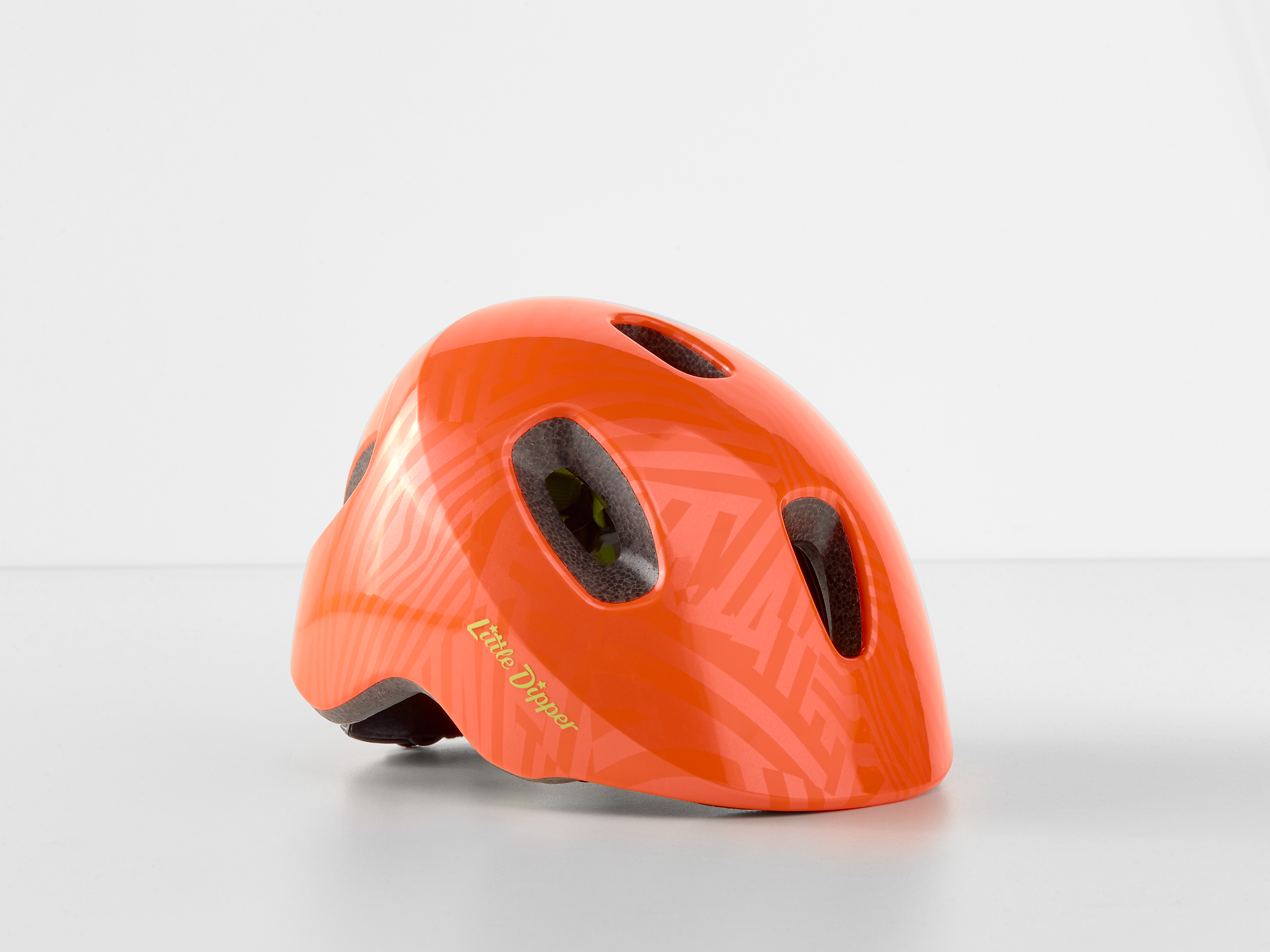 Orange kids bike shop helmet