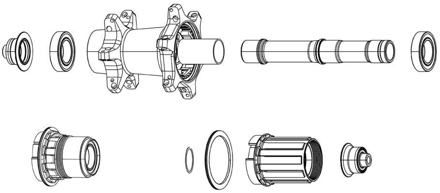 Shimano rear best sale hub exploded view